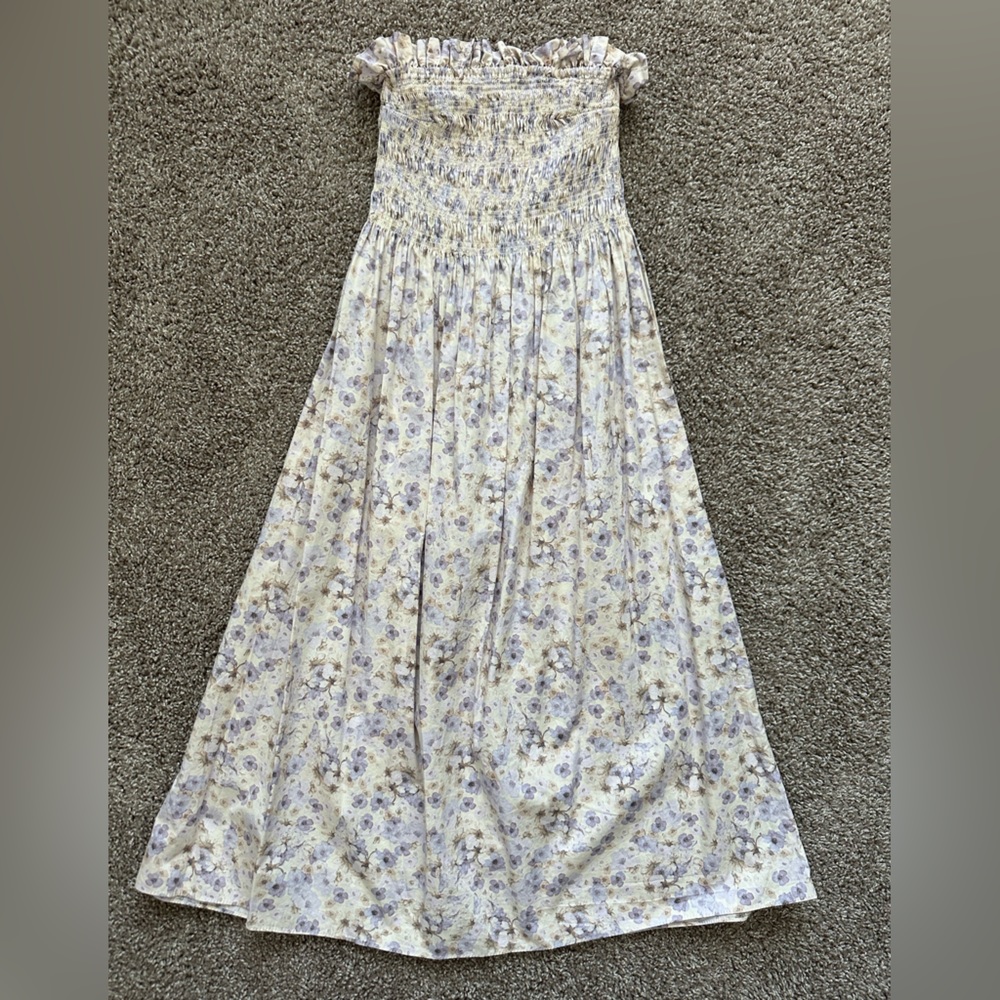 H&M Ruched Midi Strapless Dress